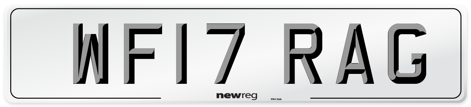 WF17 RAG Number Plate from New Reg